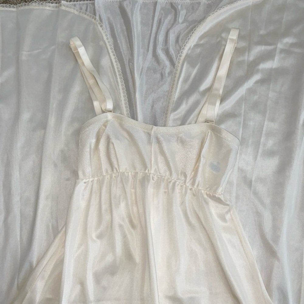 Lorraine bodice vintage cream slip maxi dress size small